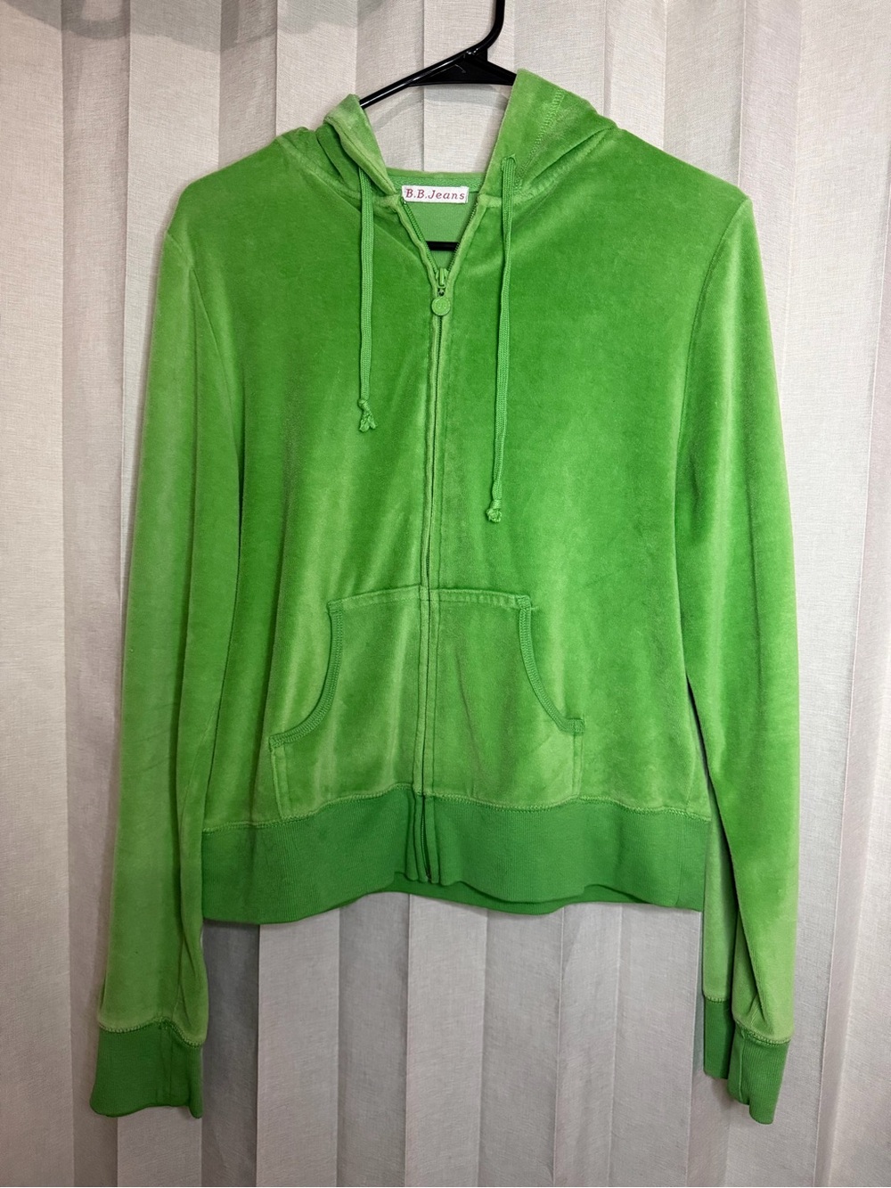 B.B. Jeans Lime Green Velour Zip Hoodie
